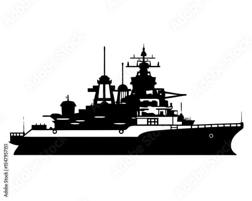 Battleship Vector Art, Battleship silhouette