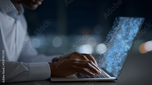 Businessman Using AI Content Generation Platform for Digital Innovation