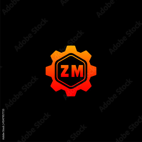 ZM Initials Tech Logo Vector Art  Icons  and Graphics