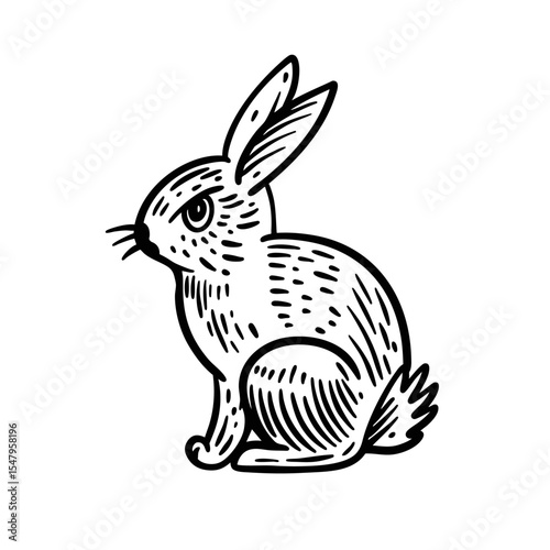 A Charming Hand-Drawn Rabbit Illustration Perfect for Your Creative Projects and Ideas