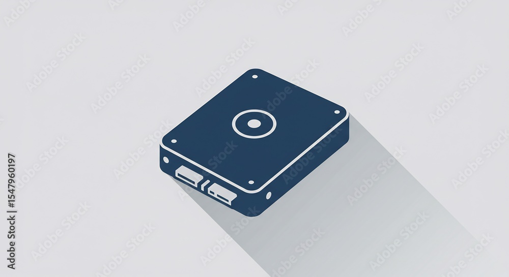 Fototapeta premium Isometric Illustration of a Dark Blue Hard Drive