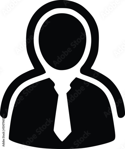Professional Business Person profile Icon Corporate User Avatar Silhouette with Tie