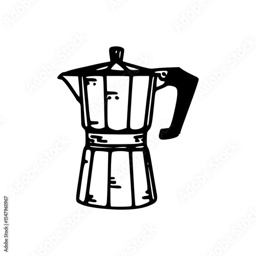 classic Moka pot coffee maker vector