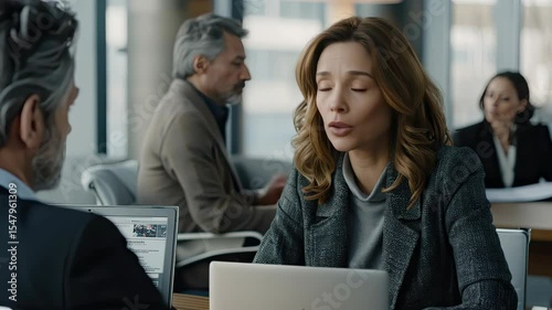 Wallpaper Mural Colleagues engage in serious discussions, tackling issues and collaborating in a modern office, highlighting teamwork and professionalism Torontodigital.ca