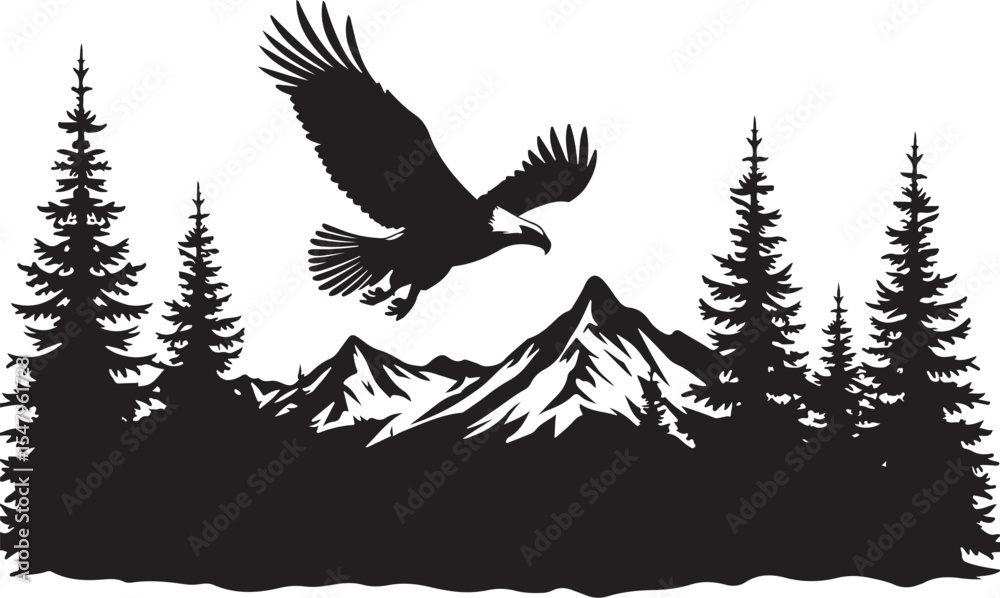 Obraz premium Eagle Mountain Rock Perch Vector bundle