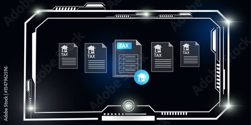 Futuristic Real Estate Dashboard Featuring Digital Property Tax Payment and Reports
