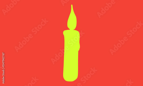 candle isolated on red background