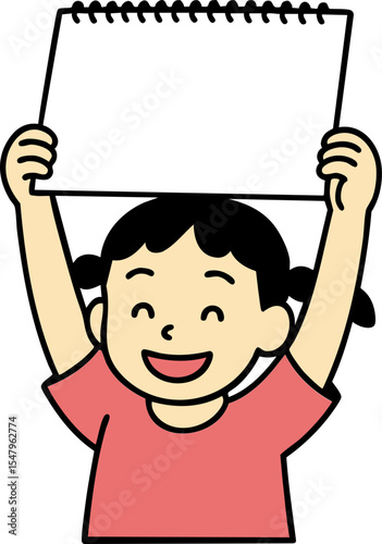 boy holding blank sign