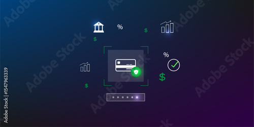 Card Payment Interface with High-Tech Financial Background