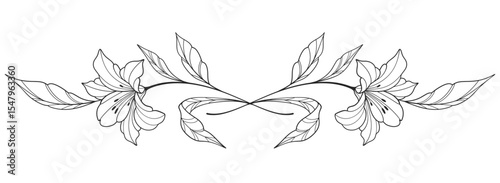 flower and leaves drawing. Vector hand drawn engraved floral card. Botanical, branch and flower Black ink sketch. Great for tattoo, invitations, greeting cards, decor