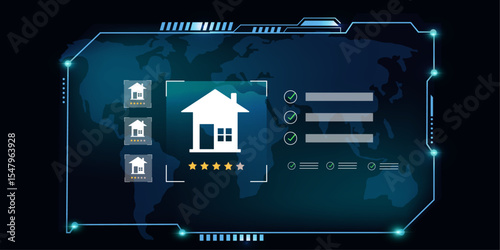 Modern HUD User Interface for Finding Property Using AI and Smart Real Estate Technology