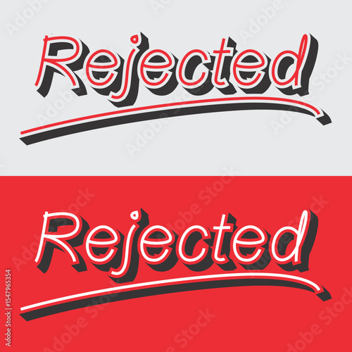 Rejected Text with Shadow and Underline on Dual Background