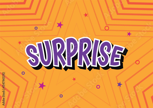 Colorful Comic Style Surprise Text on Starburst Background