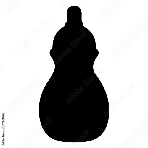 A baby bottle full black silhouette vector illustration design