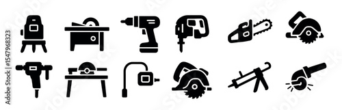 Fitness and exercise solid icon set. workout, health symbols solid collection