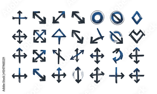 scalable modern vector illustration titled Sketch Arrow Icon Collection featuring a set of straight, curved, diagonal, circular, and looped arrows, easily editable and scalable.