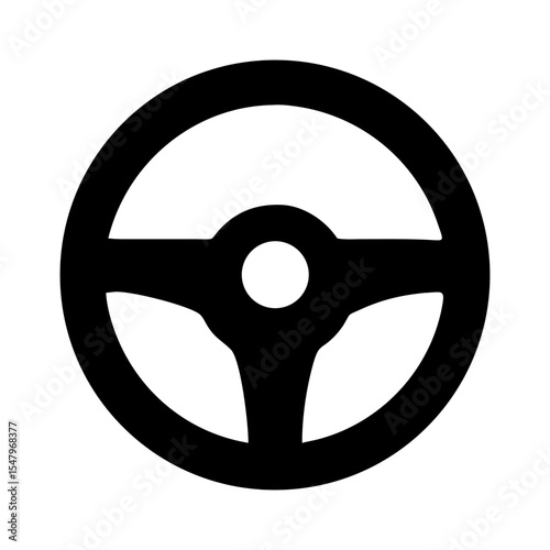 A car steering wheel full black silhouette vector illustration design