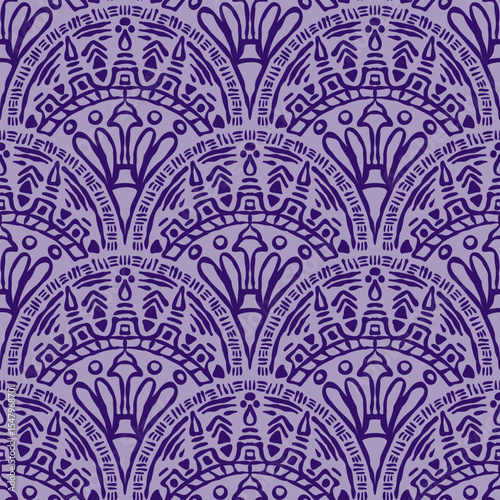 250663 line scribble seamless scallop pattern, motifs floral hand drawn, scribble style, scallop pattern, design for seamless floral pattern, printing, wrapping, background and craft