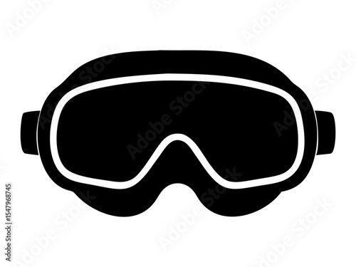 A diving mask full black silhouette vector illustration design