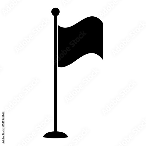A flag full black silhouette vector illustration design