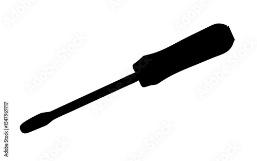 A screwdriver full black silhouette vector illustration design