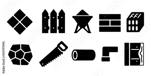 Law and justice solid icon set. legal, court, crime icons collection