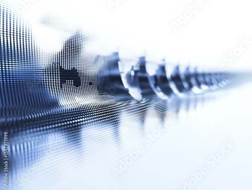 A soundwave visualizer screen, isolated on a white surface, with dynamic patterns and no shadow.