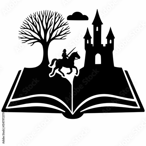 Open book with a magical tree, symbolizing the boundless knowledge within pages and the concept of continuous learning from nature
