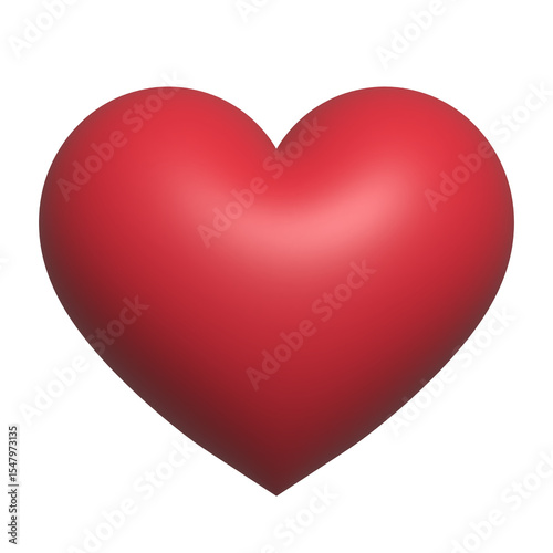 Red heart 3d isolated on white