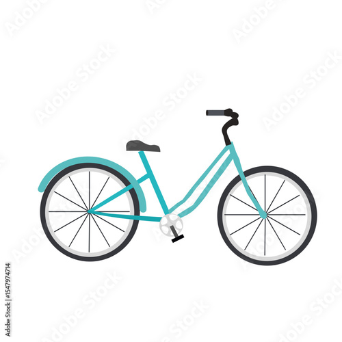 Bicycle illustration isolated on on a transparent background,Cartoon bike flat vector

