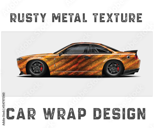 Rusty Metal Texture Car Wrap Design graphic design