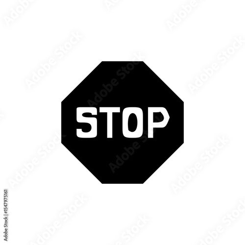 Stop Sign Solid Black