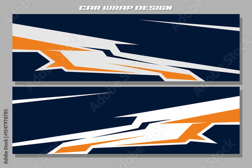 Car wrap design vector. Graphic abstract stripe racing background kit designs for wrap vehicle race car rally adventure and livery
