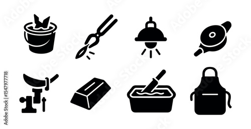 Beauty and makeup silhouette icon set. cosmetics, skincare essentials silhouette collection