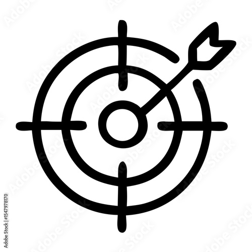 Simple Line Arrow Target Practice Achievement Goal Minimalist Line Icon
