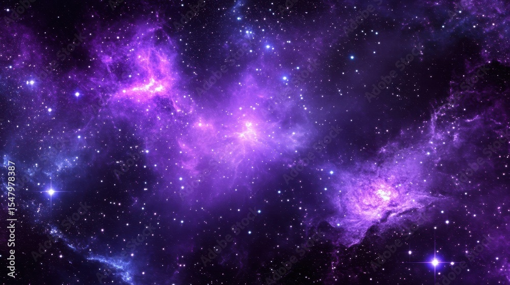 Obraz premium Exploring the color purple in starry space chaos a cosmic journey through celestial phenomena