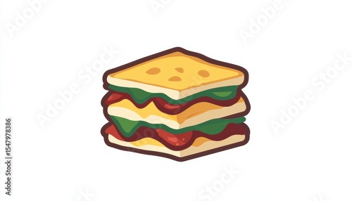 International minimalist lasagna slice dish food concept in clean layers iconic viewpoint for culinary enthusiasts