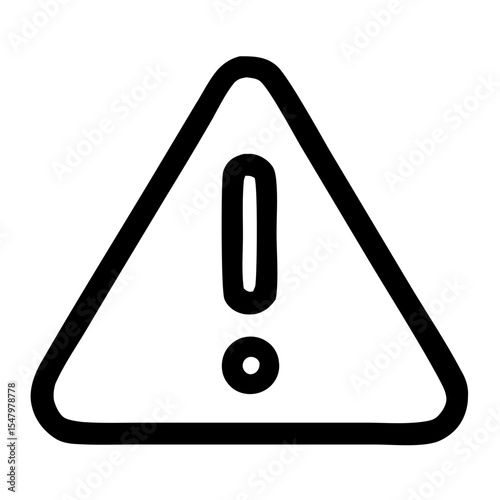 Simple Handdrawn Triangular Exclamation Point Warning Sign Alert Icon