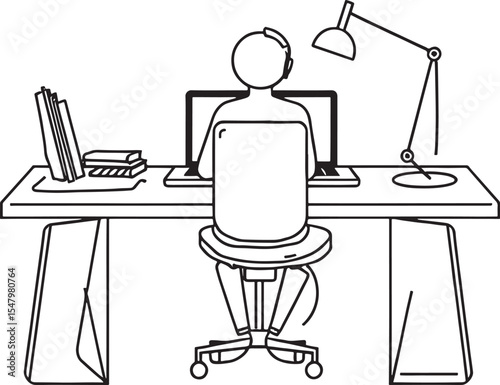 People working at desks on laptops in an office setting