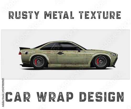 Rusty Metal Texture Car Wrap Design graphic design
