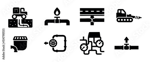 Engineering and measurement filled icon set. technical tools and instruments collection