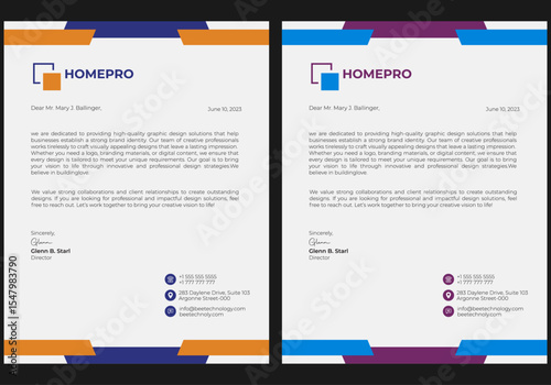 Modern Creative & Clean business style letterhead bundle of your corporate project design.set to print with vector & illustration. corporate letterhead 