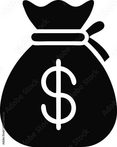 Money bag representing financial wealth icon