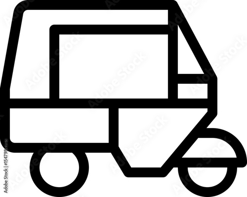 Auto Rickshaw Transport Line Icon