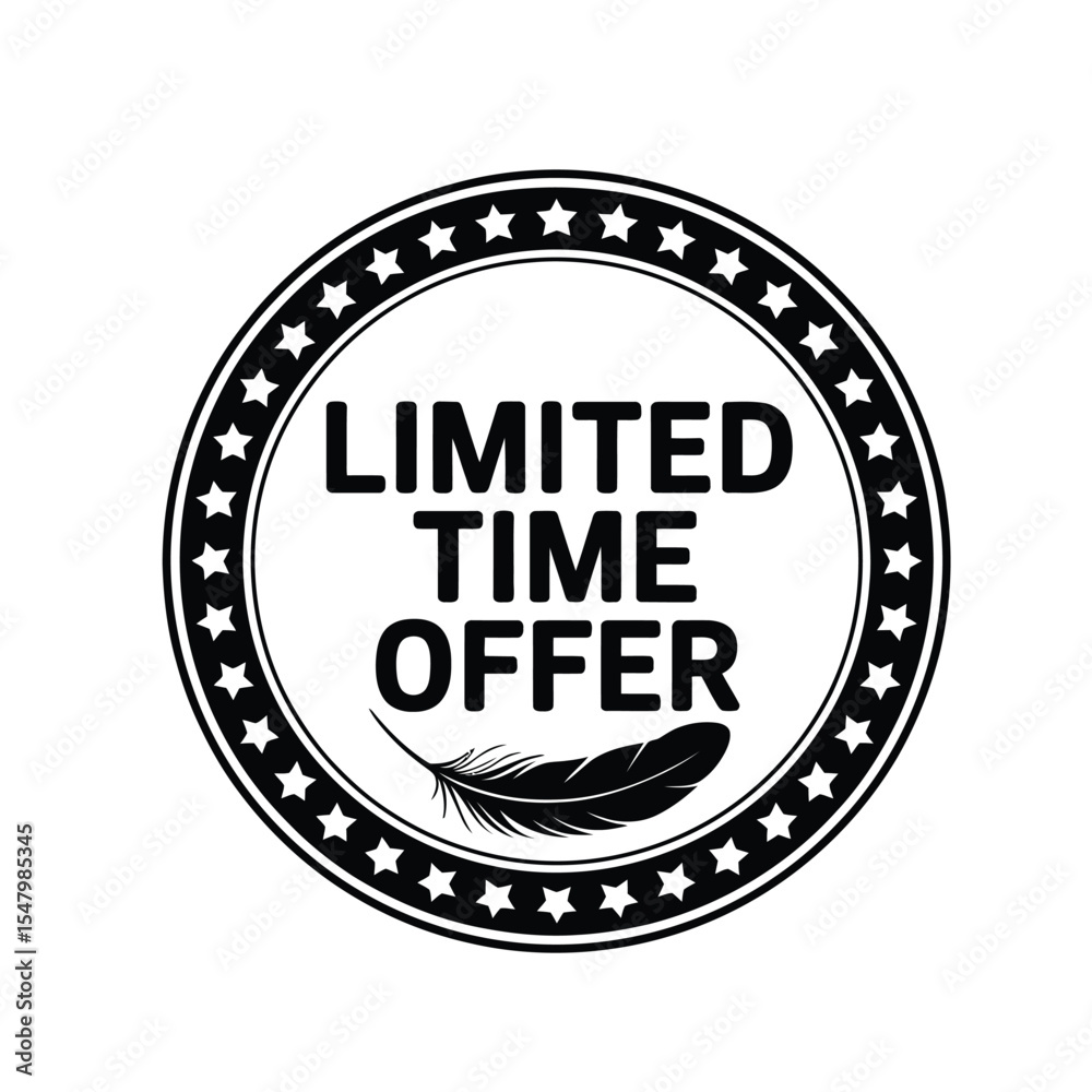 Fototapeta premium “limited time offer” black and white stamp vector