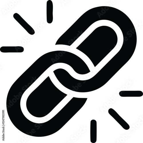 Broken chain icon depicting disconnection or disruption concept.