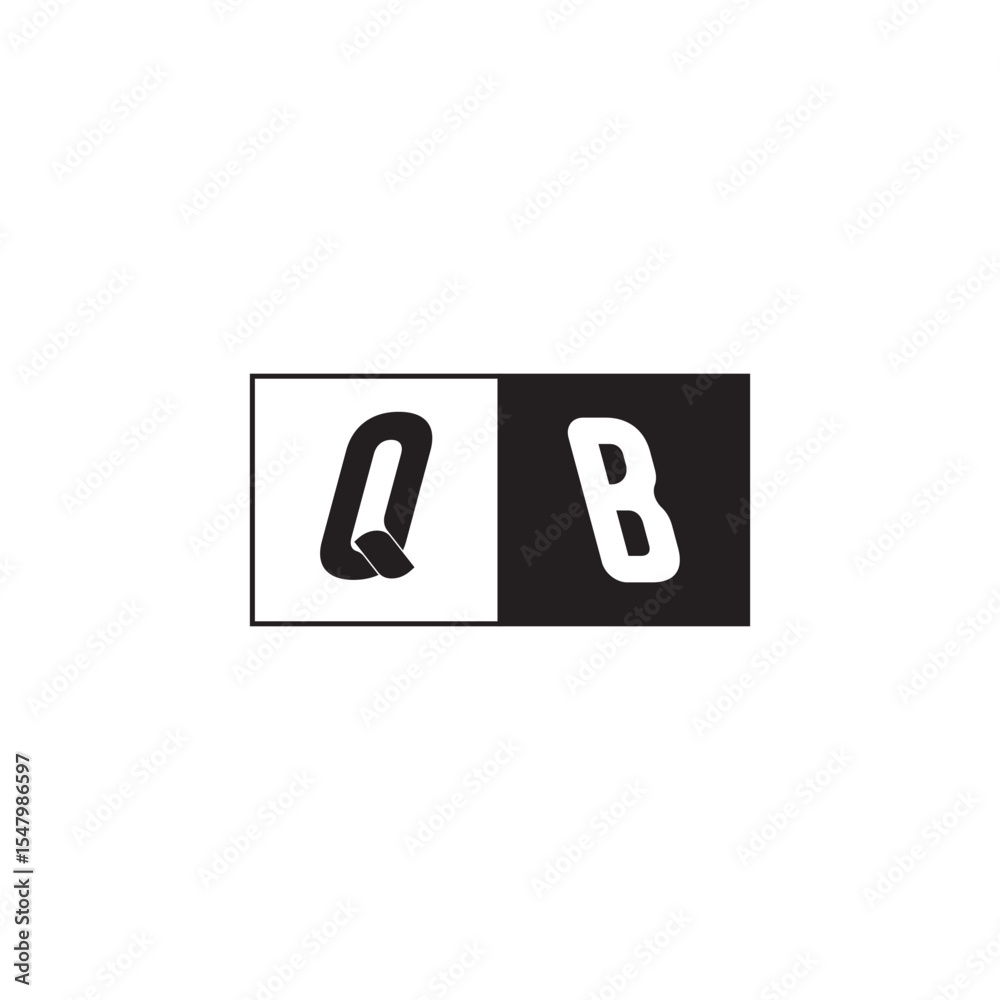 Monogram Logo Design Unique Simple Bold QB Initial Alphabet Vector Alphabet Monogram Logo Design Unique Simple Bold QB Initial Alphabet Vector Alphabet