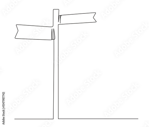 the art of a single continuous line from a street direction sign