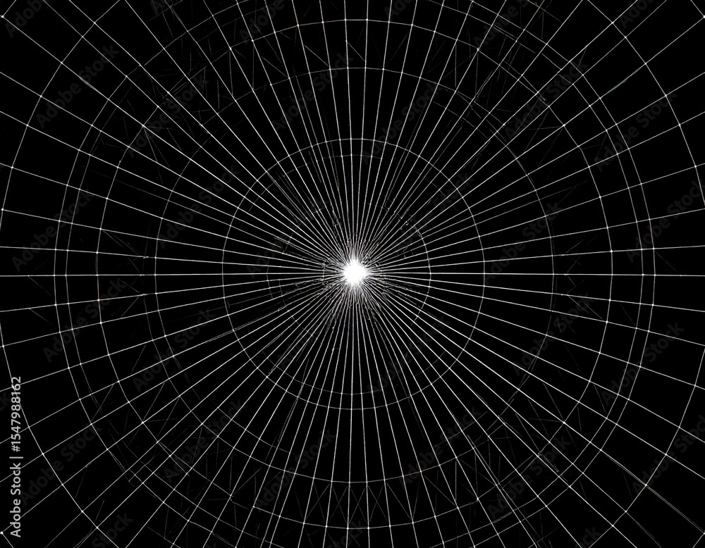 Fototapeta premium Abstract Radial Geometric Pattern With Central Light