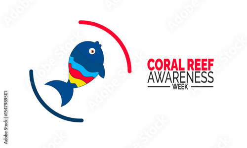 
July is Coral Reef Awareness Week background illustration. Holiday concept. Utilize for background, banner, placard, card, and poster design template with  professional  illustraion design 